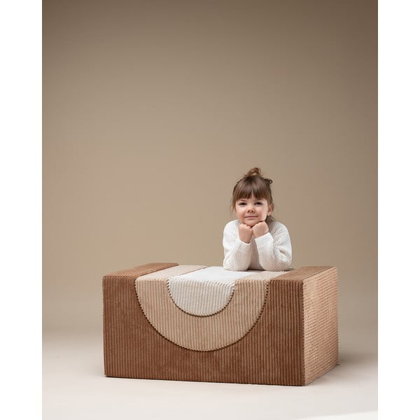 Hnědé manšestrové pěnové hřiště 75x49x37 cm Rainbow Montessori – Wigiwama-image-3