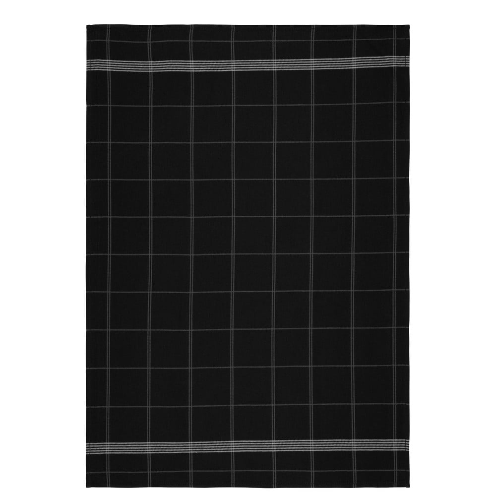 Černá kuchyňská utěrka z bavlny Södahl Geometric, 50 x 70 cm