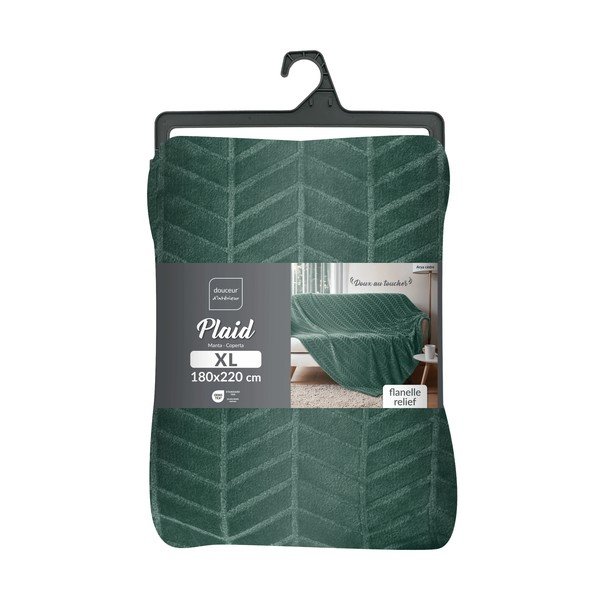 Zelený přehoz z mikroflanelu 180x220 cm Arya – douceur d'intérieur-image-4