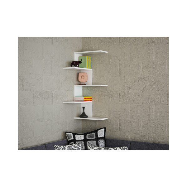 Bílá nástěnná polička Caniko-image-2