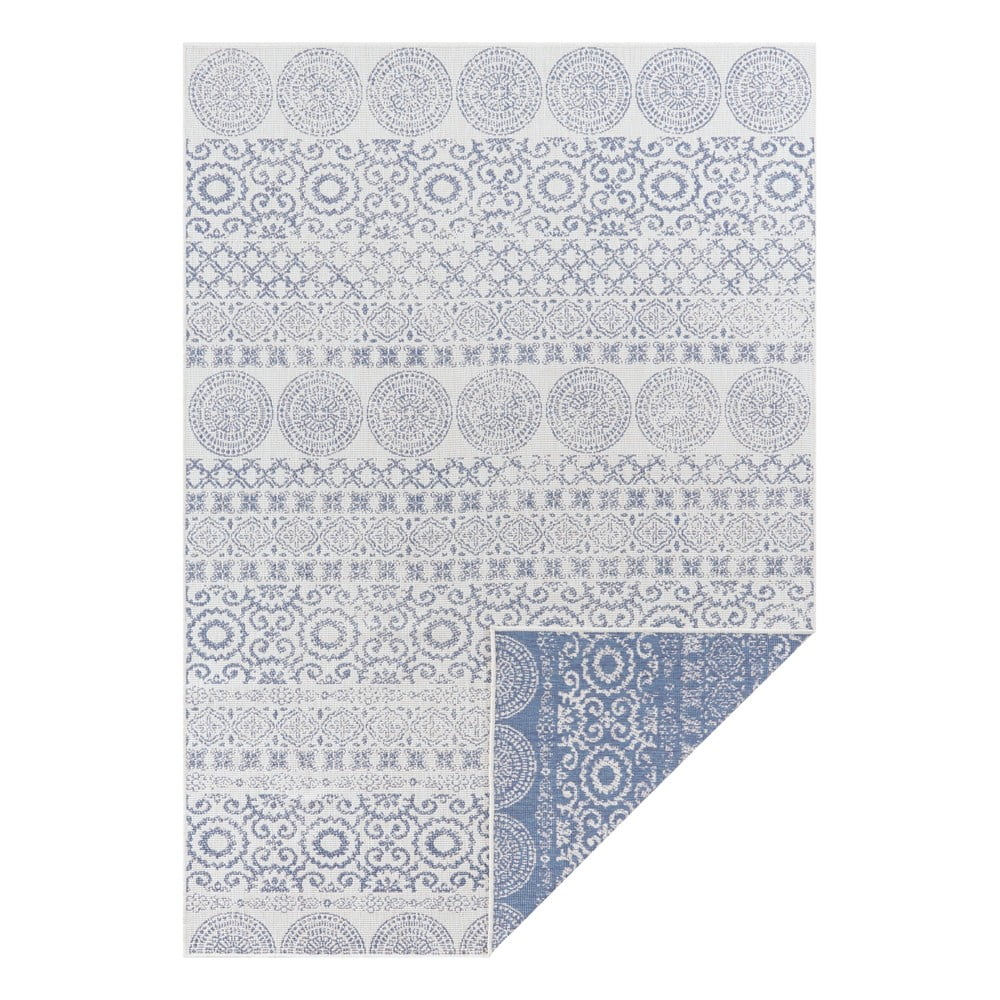 Modro-bílý venkovní koberec Ragami Circle, 160 x 230 cm