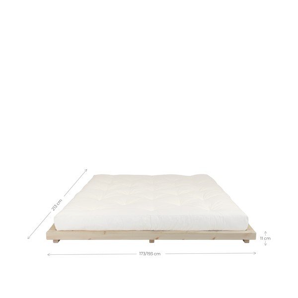Dvoulůžková postel z borovicového dřeva s matrací Karup Design Dock Comfort Mat Natural Clear/Natural, 160 x 200 cm-image-4