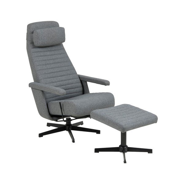 Tmavě šedé polohovací křeslo s podnožkou Actona Tranby-image-2