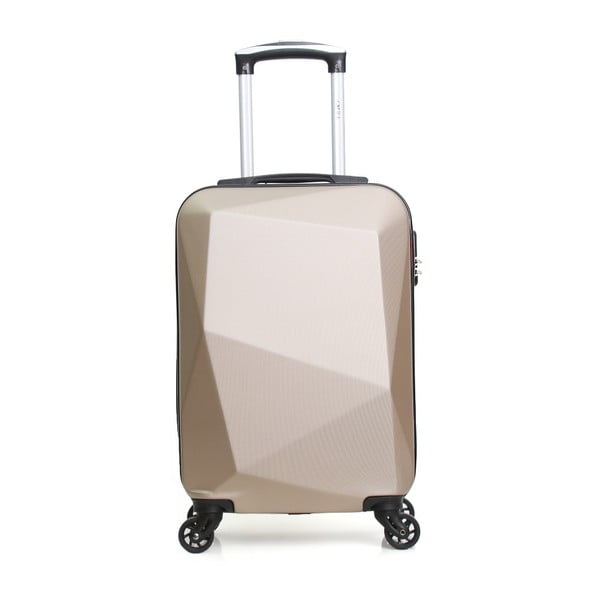 Béžový cestovní kufr na kolečkách Hero Diamond
