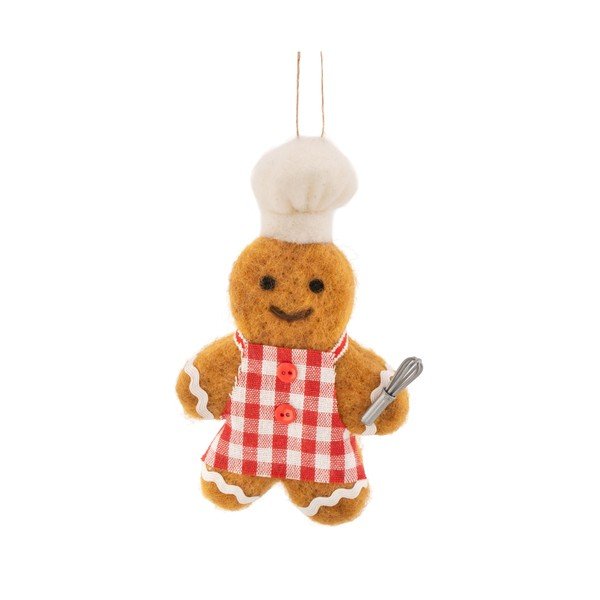 Textilní vánoční ozdoba 8 cm Pastry Chef Gingerbread – Sass & Belle