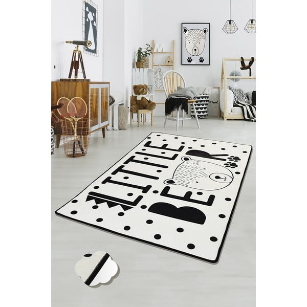 Černo-bílý dětský protiskluzový koberec Conceptum Hypnose Little Bear, 100 x 160 cm-image-2