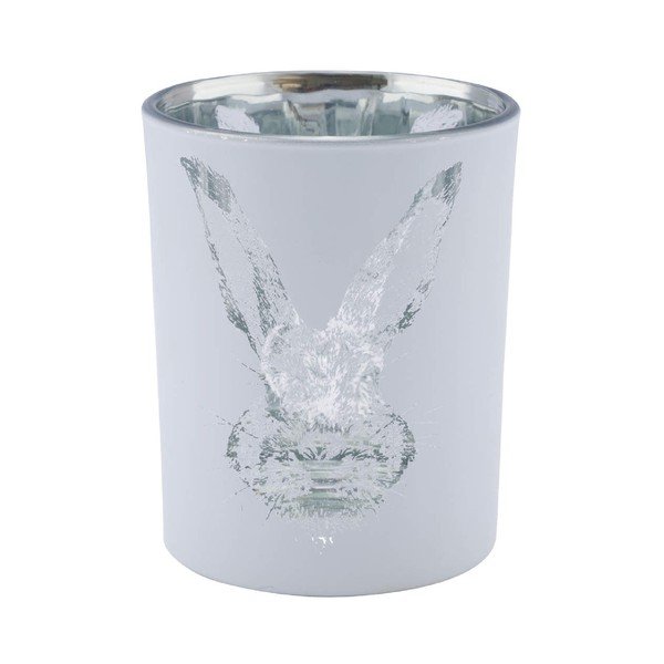 Bílý skleněný svícen Ego Dekor Rabbit