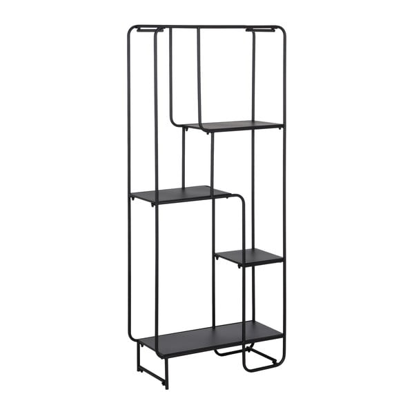 Černý kovový regál 76x180 cm Sleco – Ixia