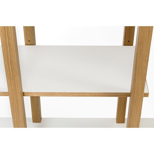 Bílá knihovna v dekoru dubu 90x210 cm Newbury - Woodman-image-1