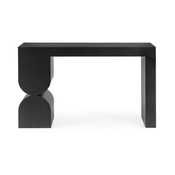 Černý konzolový stolek se skleněnou deskou 32x120 cm Archie – Bizzotto-image-2