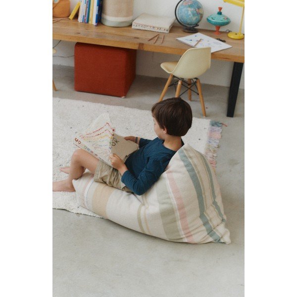 Krémový dětský sedací vak Cleo Multi Stripe – Lorena Canals-image-3