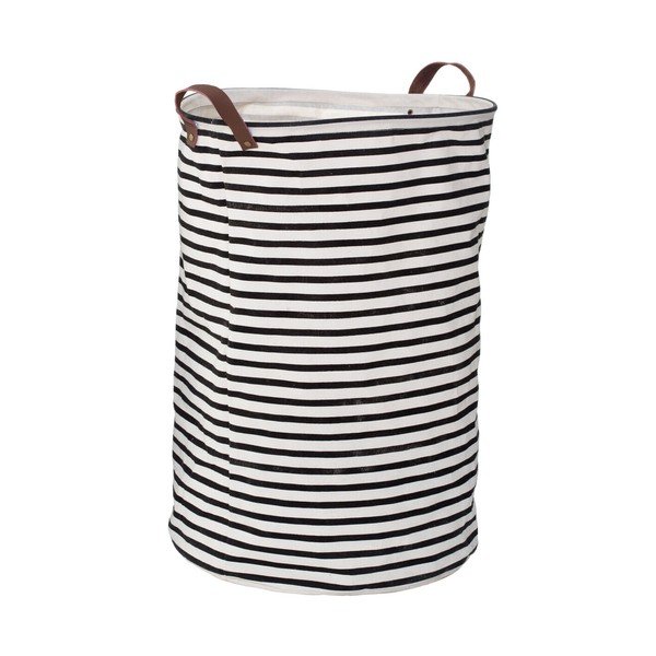Černobílý látkový koš na prádlo 54 l Stripe – Premier Housewares