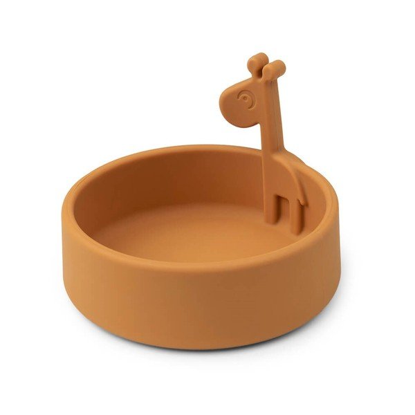 Hořčicově žlutá dětská silikonová miska Done by Deer Peekaboo Raffi-image-2