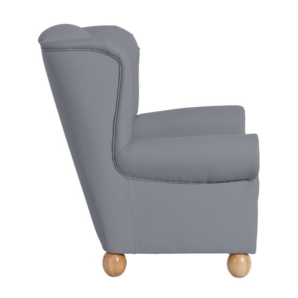 Šedé křeslo ušák Max Winzer Monarch Gray-image-4
