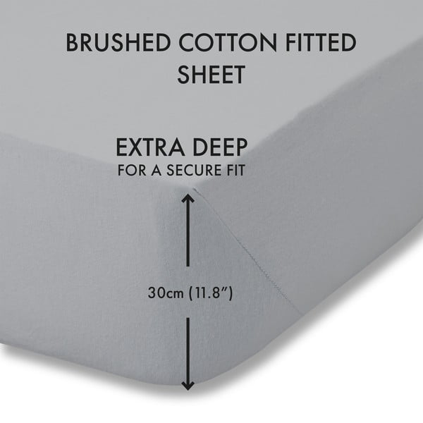 Šedé bavlněné prostěradlo 90x190 cm – Catherine Lansfield-image-3