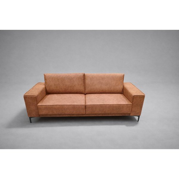 Koňakově hnědá pohovka z imitace kůže 224 cm Copenhagen - II. jakost – Scandic-image-1