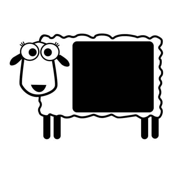 Černá nástěnná popisovací samolepka Chalk Sheep