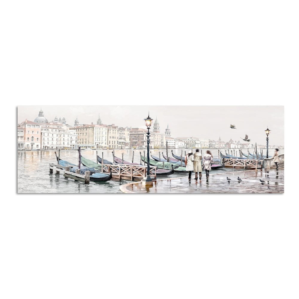 Obraz Styler Canvas Watercolor Venezia Gondole, 45 x 140 cm