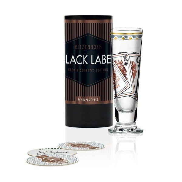 Set panáka z křišťálového skla a 5 podtácků Ritzenhoff Sascha Morawetz, 50 ml-image-1