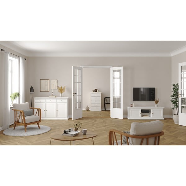 Bílá nízká komoda 144x92 cm Paris – Tvilum-image-1