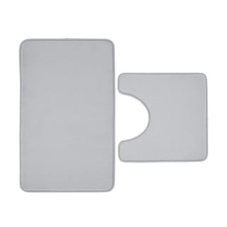 Světle šedé WC koupelnové předložky z paměťové pěny v sadě 2 ks 50x80 cm Anti-Bacterial – Catherine Lansfield