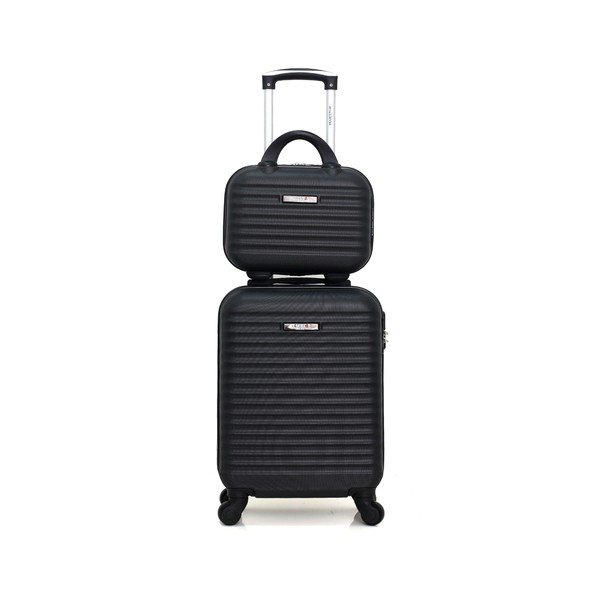 Set černého cestovního kufru na kolečkách a menšího příručního kufříku Bluestar Marro