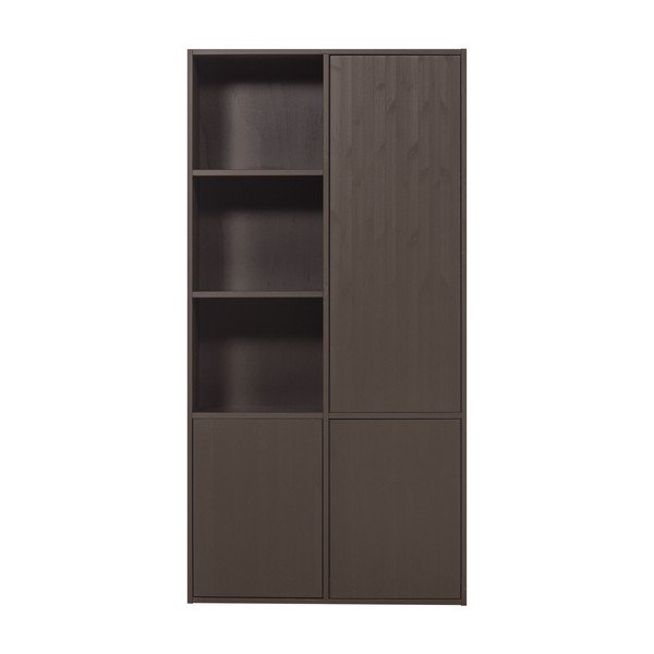 Tmavě hnědá modulární skříňka z borovicového dřeva 108x215 cm Meggy – WOOOD