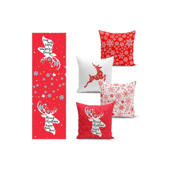Set povlaků na polštář a běhounu 5 ks Snowflakes – Mila Home