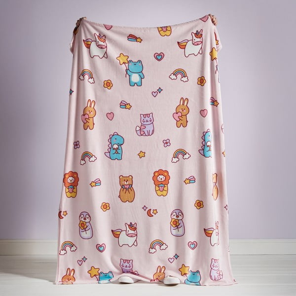 Růžová fleecová dětská deka 130x170 cm Forever Together – Catherine Lansfield-image-2