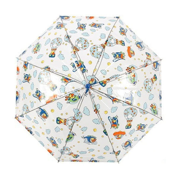 Dětský transparentní holový deštník s modrými detaily Ambiance Doppler, ⌀ 70 cm