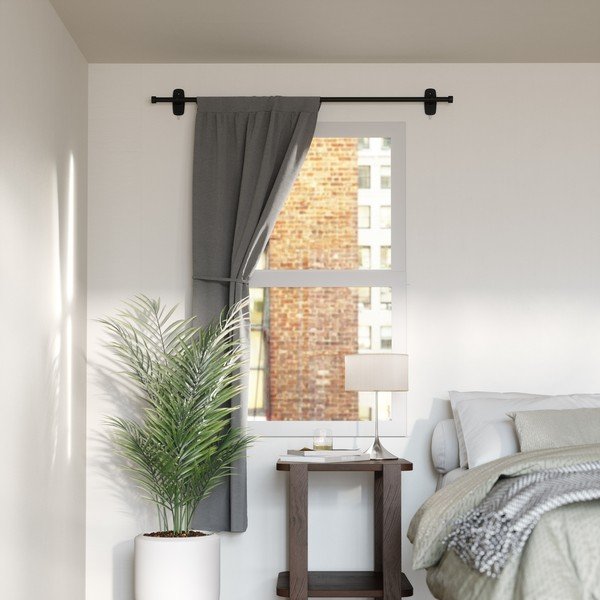 Matně černá ocelová roztažitelná garnýž 40 - 71 cm Adhera – Umbra-image-2