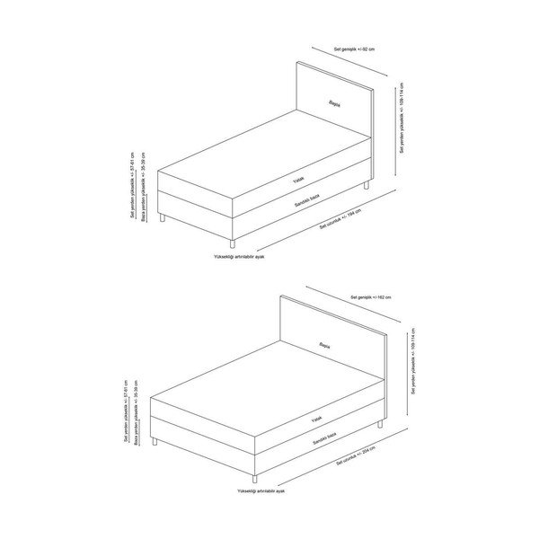 Béžová čalouněná dvoulůžková postel s úložným prostorem a roštem 140x200 cm Safir – Kalune Design-image-3