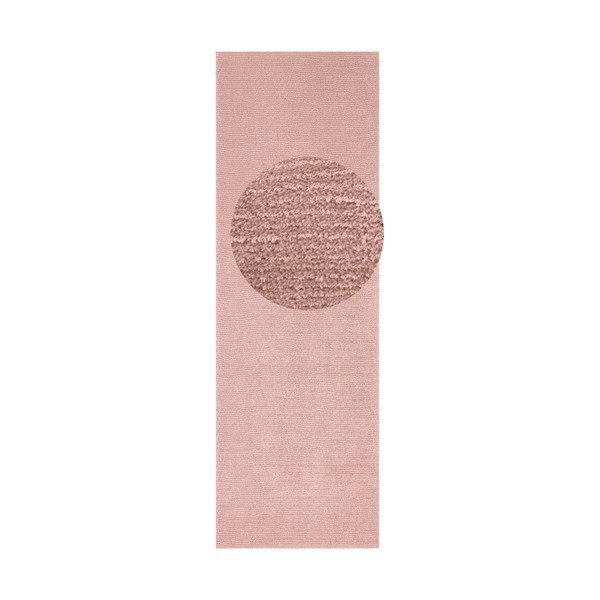 Růžový běhoun Mint Rugs Supersoft, 80 x 250 cm