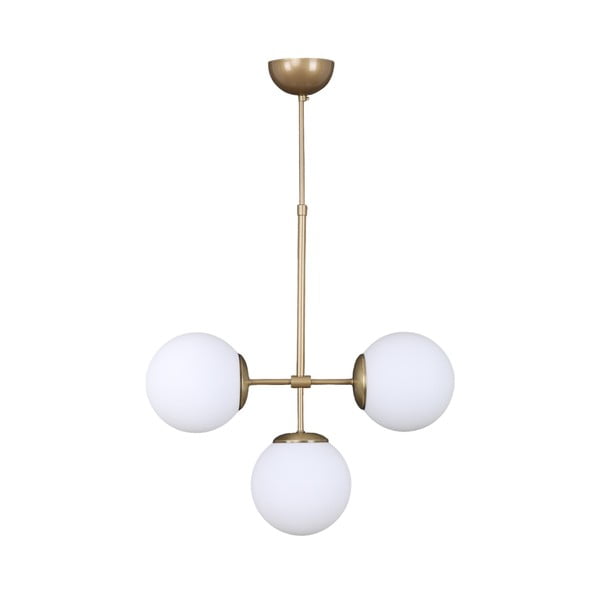 Závěsné svítidlo se skleněným stínidlem ve zlato-bílé barvě ø 15 cm Seagull – Squid Lighting