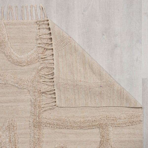 Béžový ručně tkaný vlněný koberec 160x230 cm Loma – Flair Rugs-image-3