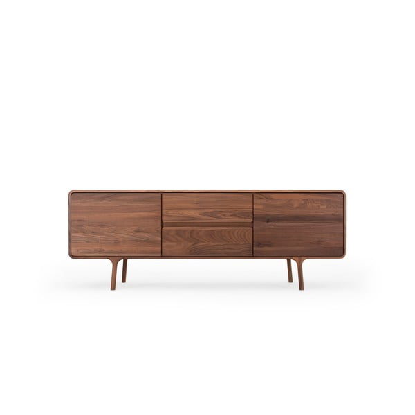 Hnědý TV stolek z ořechového dřeva 180x65x45 cm Fawn – Gazzda