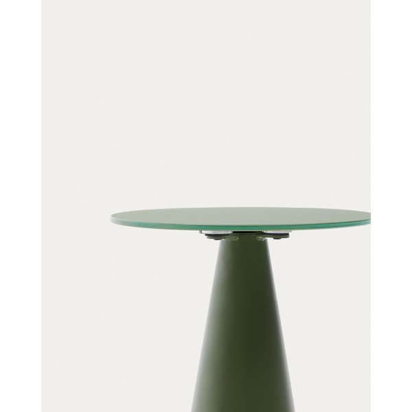 Kulatý odkládací stolek se skleněnou deskou ø 35 cm Wilshire – Kave Home-image-2