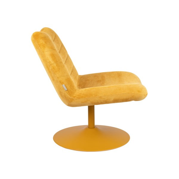 Okrově žluté sametové křeslo Bubba – Zuiver-image-3