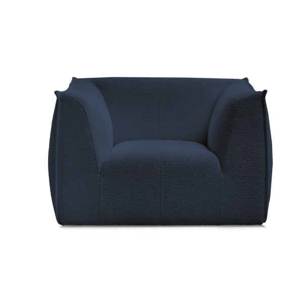 Tmavě modré křeslo z textilie bouclé Giorgia – Bobochic Paris-image-3