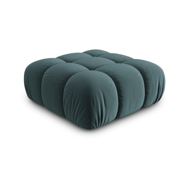 Sametová podnožka v petrolejové barvě Bellis – Micadoni Home-image-3