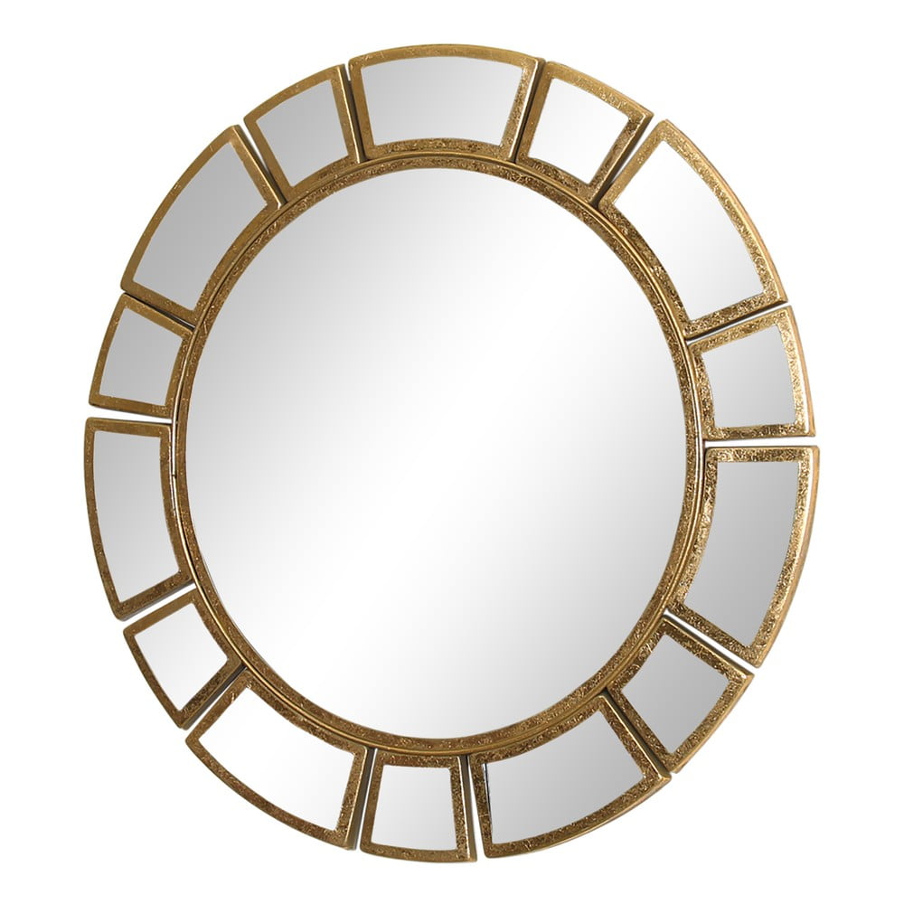 Nástěnné zrcadlo s kovovým rámem ve zlaté barvě Westwing Collection Amy, ø 78 cm