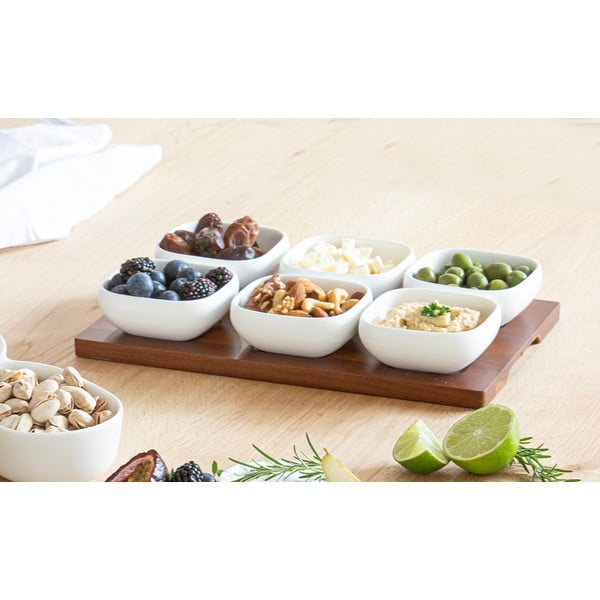 Bílá porcelánová servírovací sada 6 ks Essentials – Ladelle-image-1