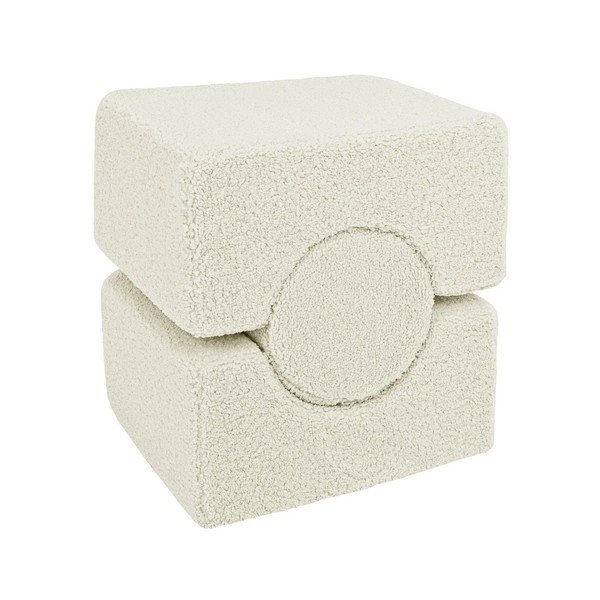 Bílé pěnové hřiště 3 ks z materiálu bouclé výška 30 cm 83x45 cm – Meowbaby