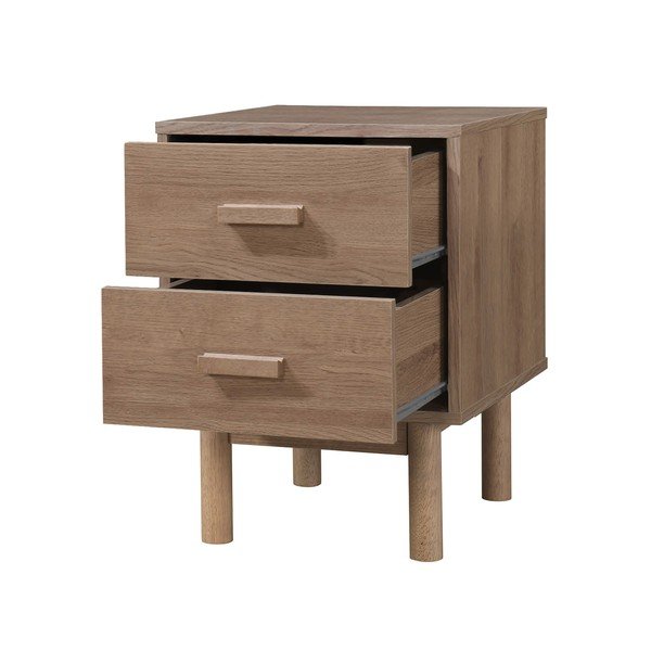 Noční stolek v dekoru dubu v přírodní barvě Melanie – Støraa-image-3