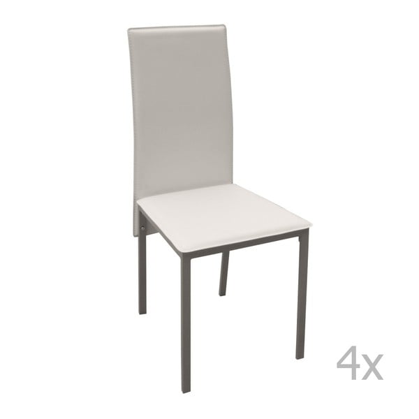Sada 4 bílých jídelních židlí Pondecor Joaquin