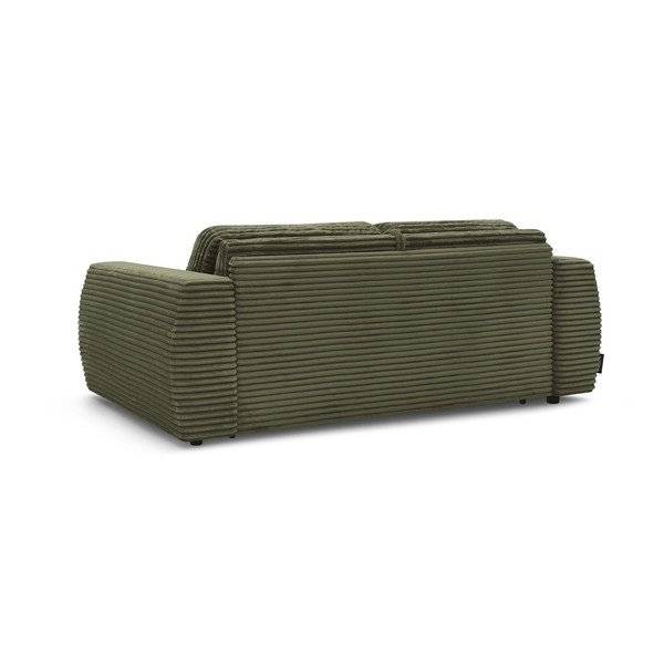 Zelená manšestrová pohovka na každodenní spaní/rozkládací 240 cm Hugo – Bobochic Paris-image-4