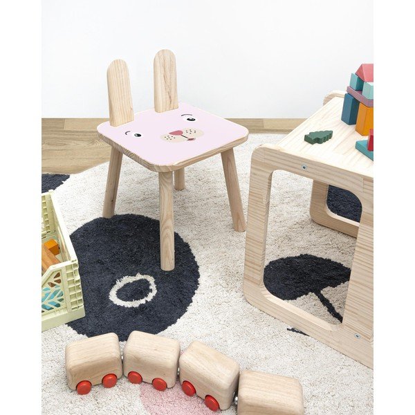 Dětská židle z masivní borovice Little Nice Things Rose Bunny-image-1