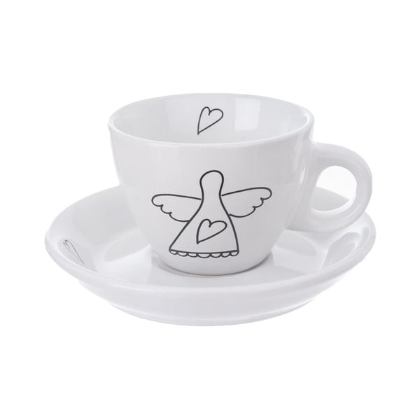 Černobílé keramické šálky v sadě 2 ks 90 ml – Orion-image-1