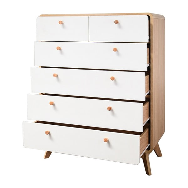 Vysoká komoda v dekoru dubu v bílo-přírodní barvě 81x104 cm Caitlin – Støraa-image-4