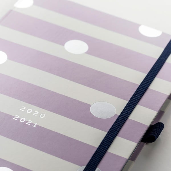 Fialovo-bílý diář od srpna 2020 do srpna 2021 Busy B Lilac Lemonade-image-1